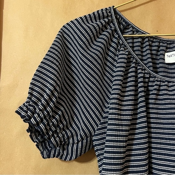 Madewell | Texture & Thread Peasant Top Stripe Popover Blouse Size S - Picture 5 of 9
